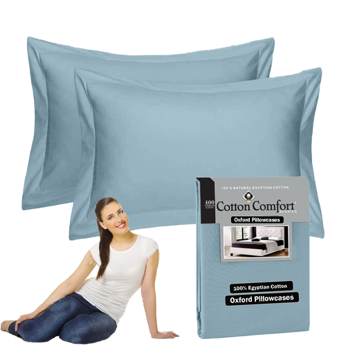 4 Pair 400 TC 100% Egyptian Cotton Housewife Pillowcases Grey Oxford Pillow Case - Picture 24 of 29