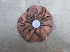 REENACTOR 18TH C REV WAR COLONIAL HAT COCKADE CRISP BROWN PEWTER BUTTON NEW 3.5"