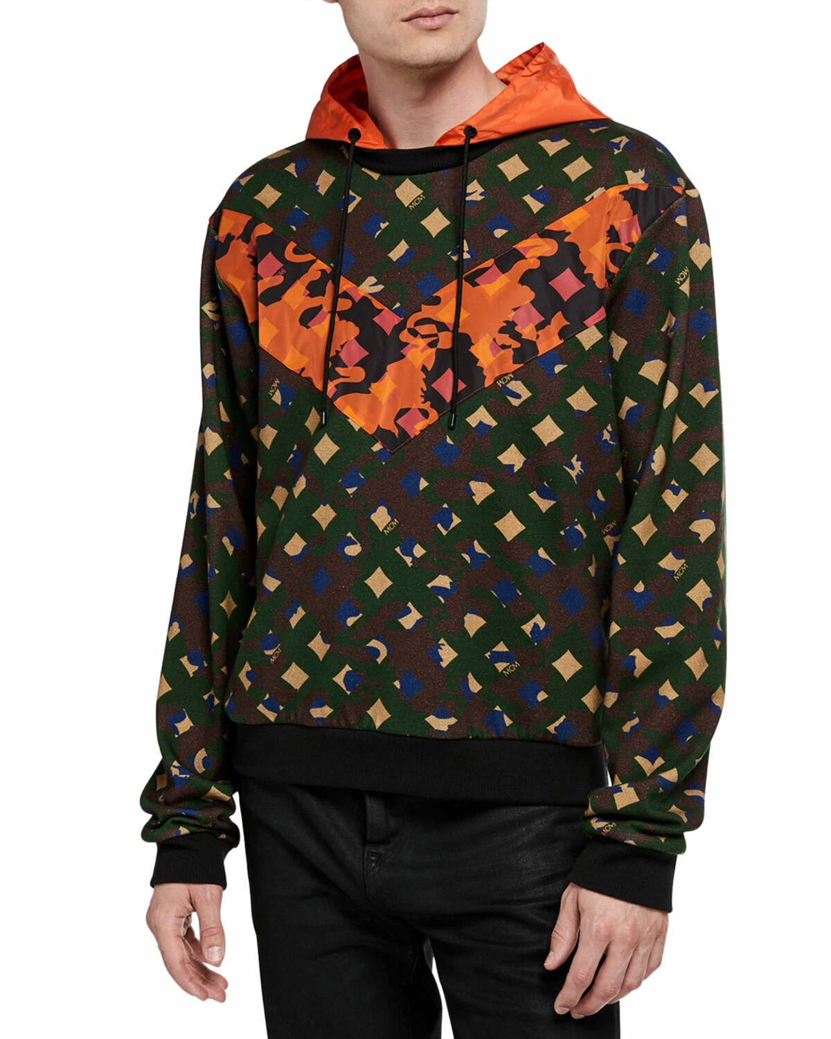 MONCLER Felpa con cappuccio in nylon rimovibile da uomo verde giungla $625 MCM MHA9AMM14G6