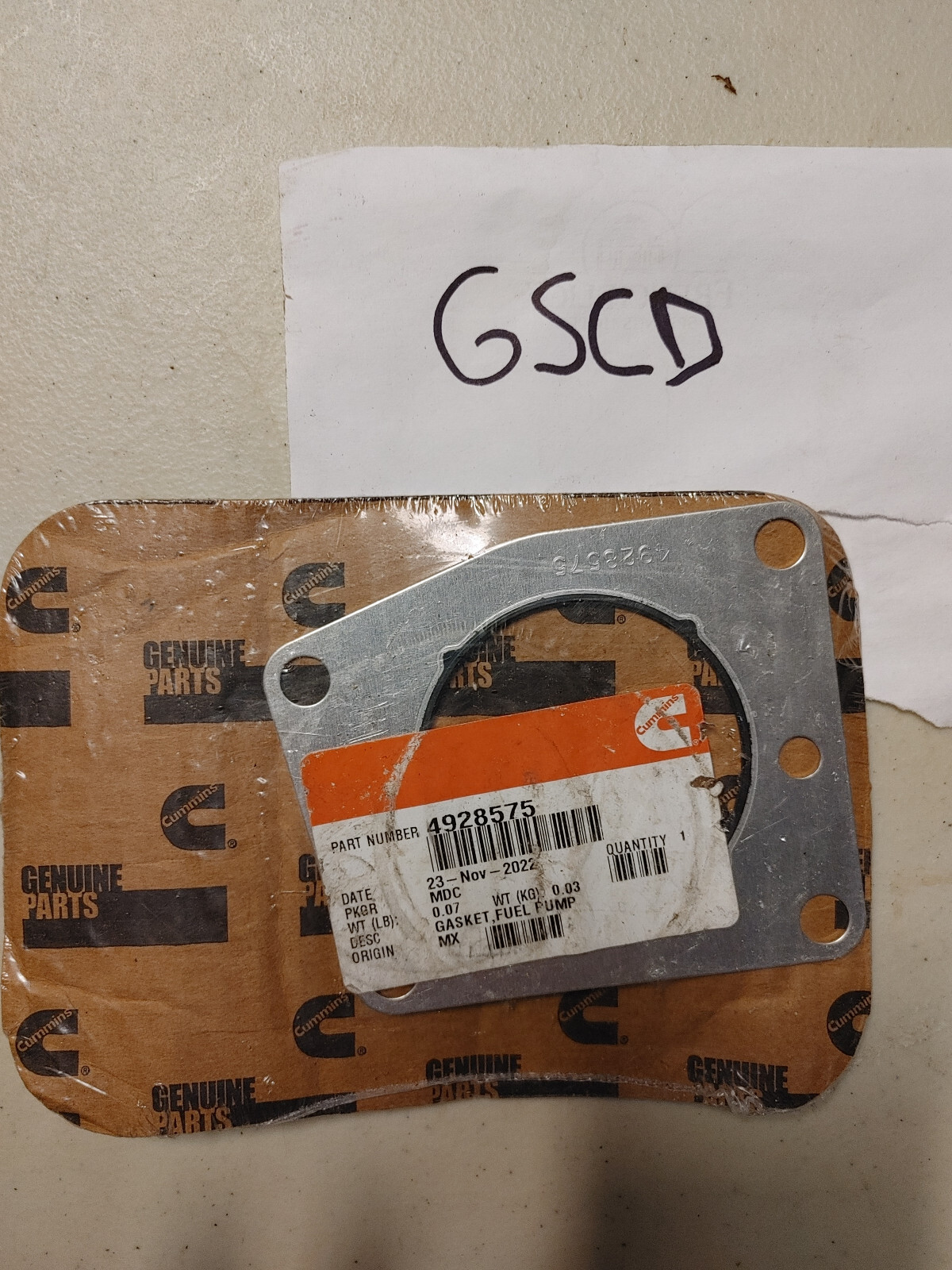 Genuine Cummins 4928575 GASKET FUEL PUMP (GSCD) | eBay