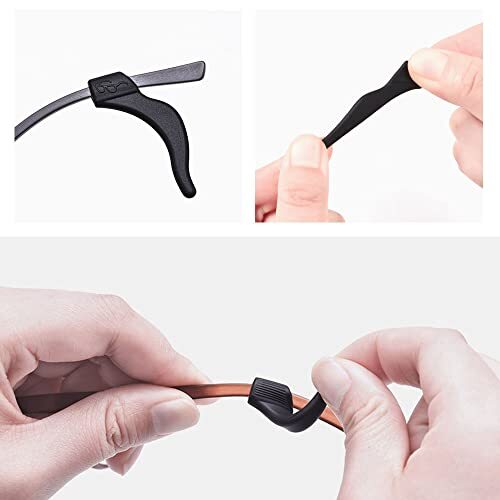 Eyeglasses Ear Grips, Anti-Slip Elastic Comfort Glasses Retainers for Black - Picture 4 of 6
