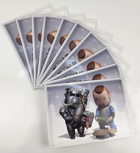 Fallout Wasteland Happy Holiday Cards 10 Pack Christmas Wanderer Power Armor - Picture 2 of 7