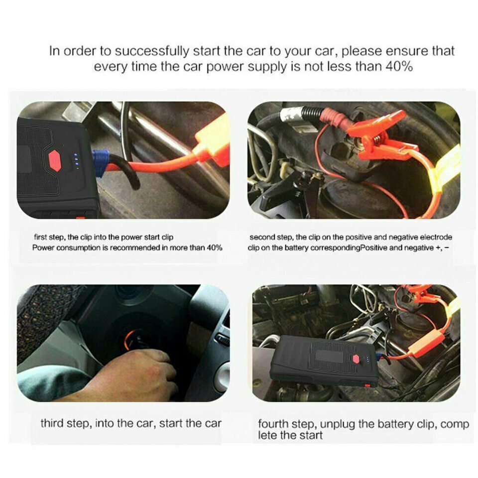 30000mAh USB Car Jump Starter Pack Booster Battery Charger Power Bank