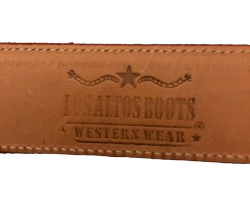 HANDMADE LOS ALTOS BELT RED GENUINE EEL SKIN WESTERN COWBOY SZ 38 - Picture 5 of 7