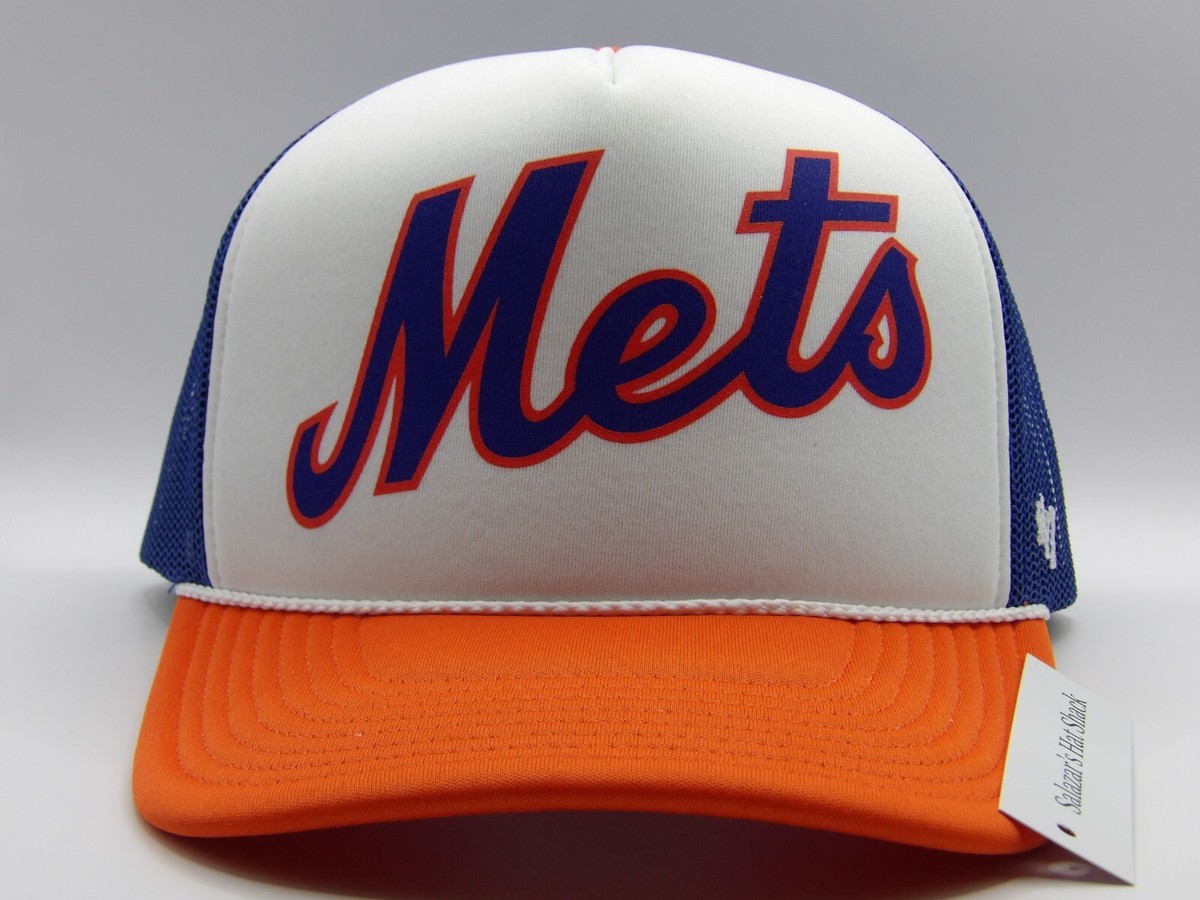 '47 Brand MLB New York Mets Adj Strap Foam Panel Mesh Trucker Hat Blue/White