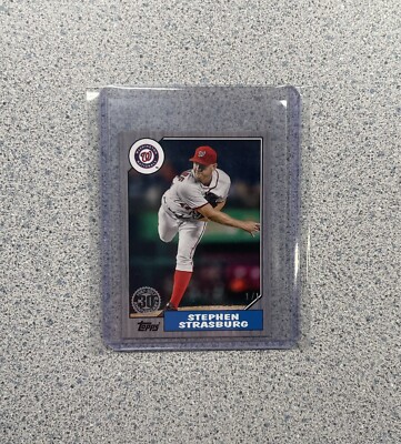 2017 Topps Baseball Mini #87-8 Stephen Strasburg 1987 Design Platinum 1/1 RARE