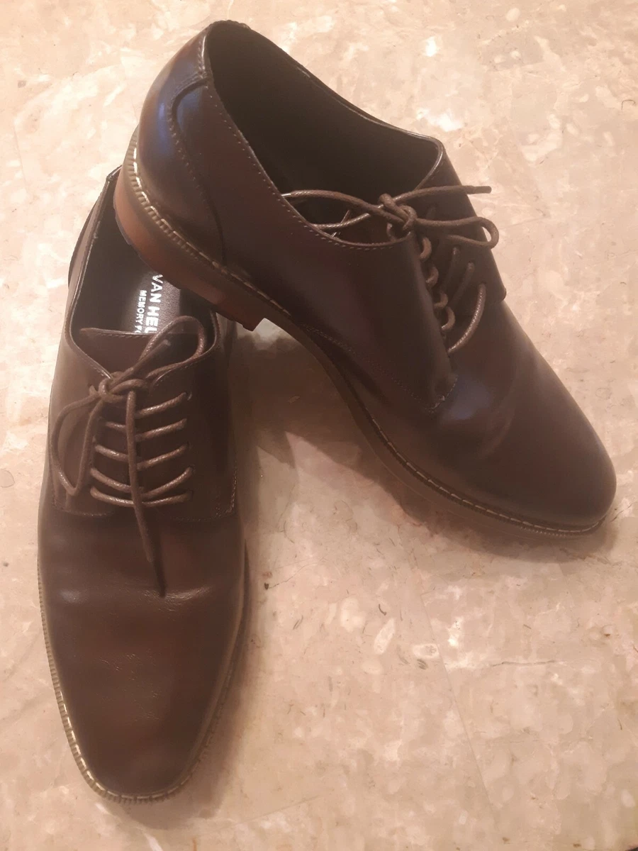 Van Heusen Oxfords Memory Foam Shoes Lace Up Solid Brown Mens Size