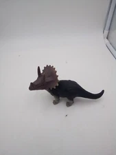 Dolgen Dinosaur Styracosaurus 6" BLACK Gray  Red EYES Great Sculpt HTF