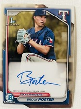 2024 Bowman Brock Porter 1st Bowman Auto Rookie #CPA-BP Texas Rangers