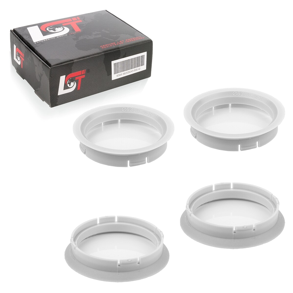 4x Centering Ring White Alloy Wheels Hub Ø 63,3 MM - 56,1 MM for BMW 5er 6er 7er