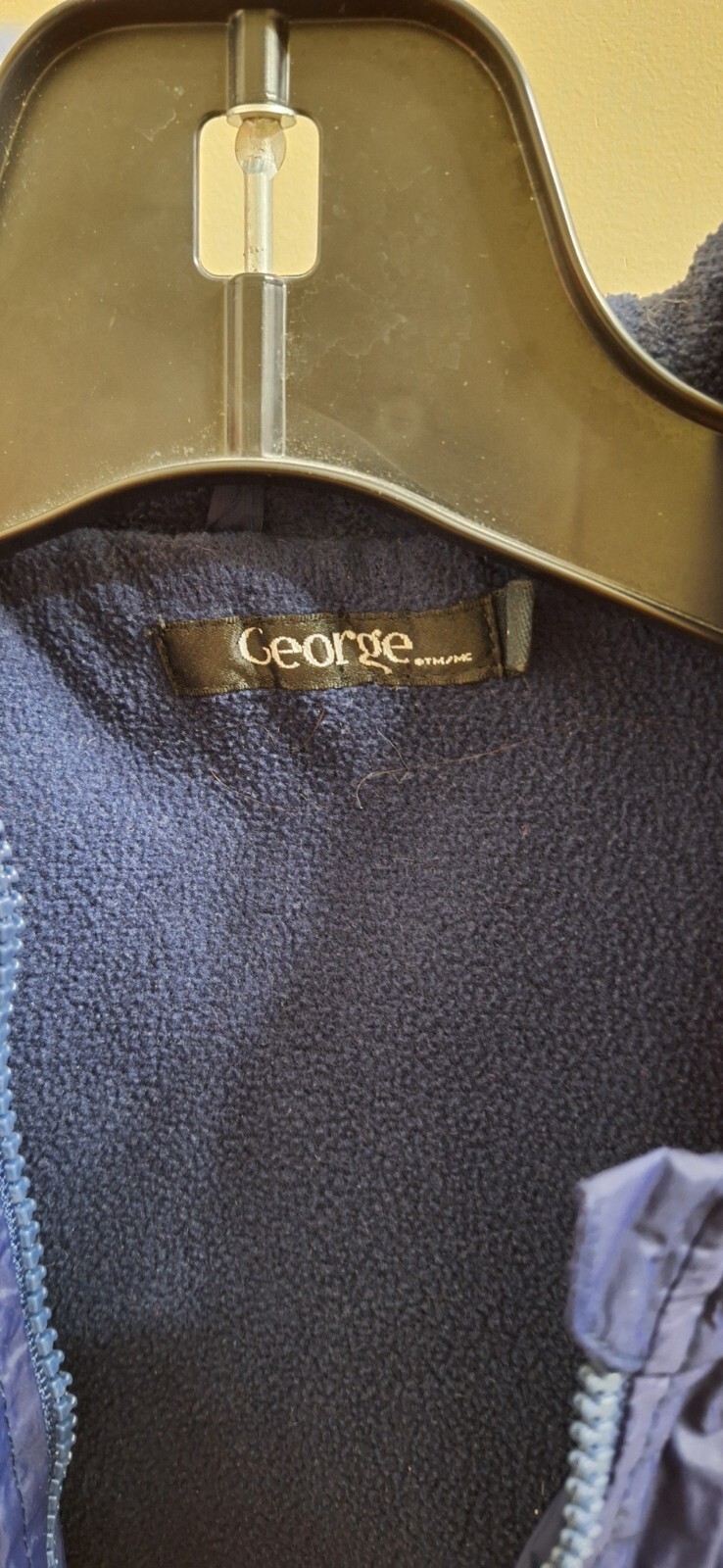 George Boys Hooded Windbreaker Jacket Size 6 Blue Red Full Zip image 3