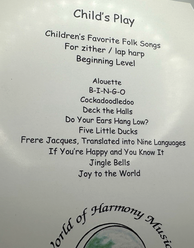 Zither Lap Harp Sheet Music ~ Child's Play; Children's Favorites - Picture 3 of 6