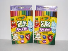 2 Boxes Crayola Silly Scents Sweet Washable Markers 10 Pens Each Box w/Peach (A1