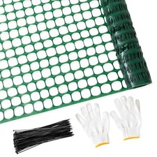 Plastic Mesh Fence Safety Fence 4'x100' Roll With 100 Zip Ties Resuable Temporar