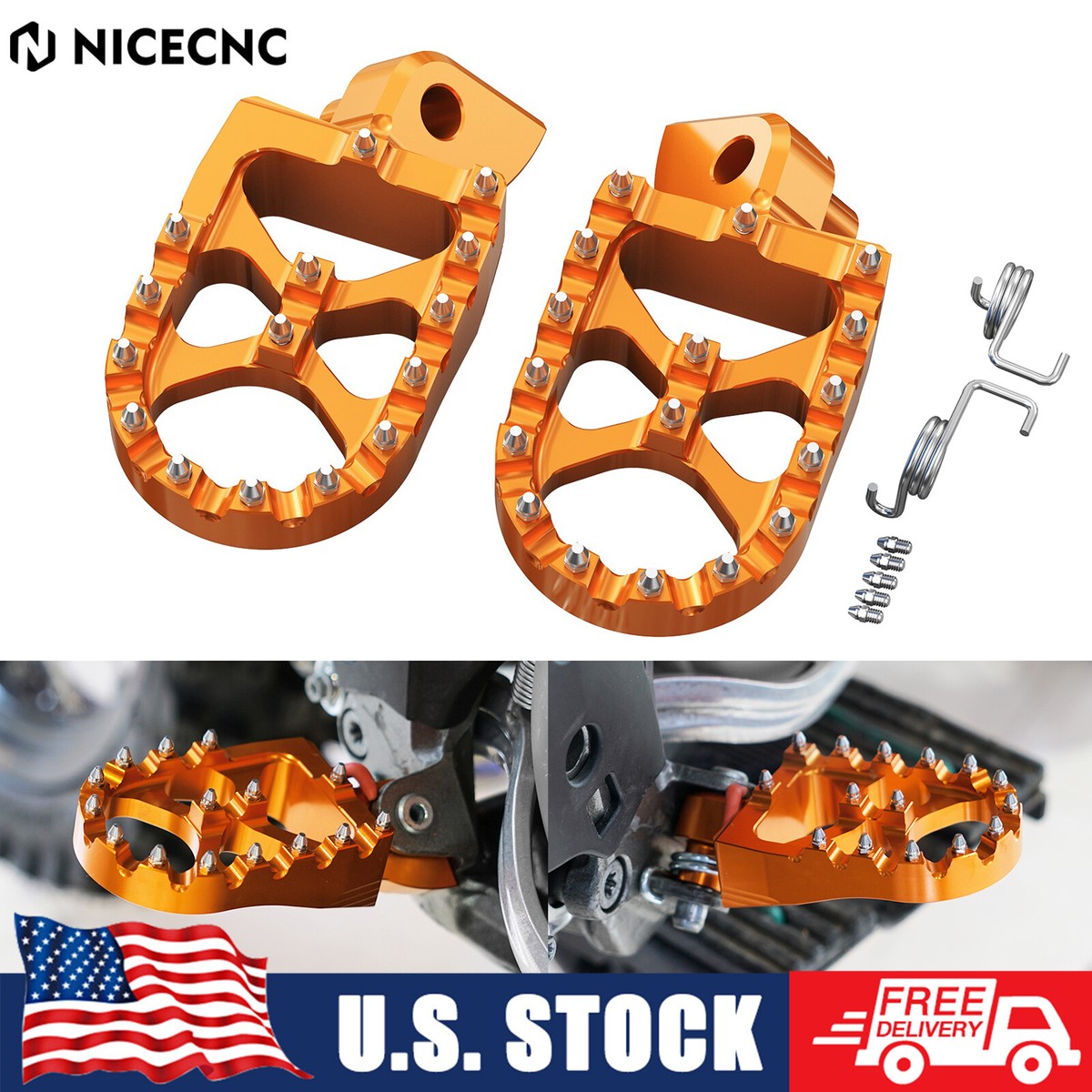 その他 d CNC Foot Pegs Footrests For KTM 200 250 300 350 450 500 530
