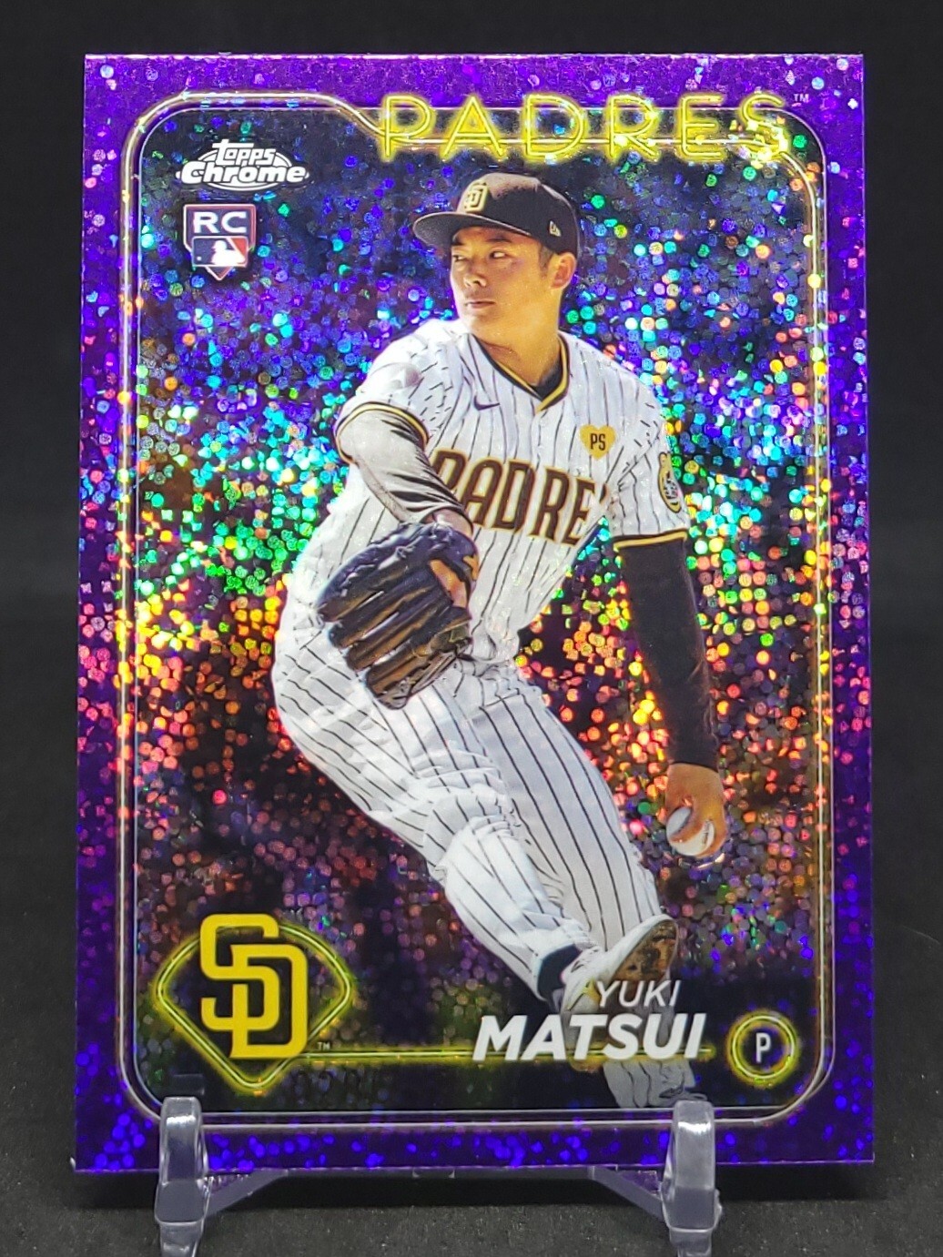2024 Topps Chrome Yuki Matsui Rookie RC Purple Speckle Refractor /299 #116