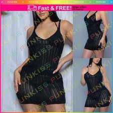 Women's SEXY Lingerie V Neck Josephine Crochet MiniDress Swimwear See Through