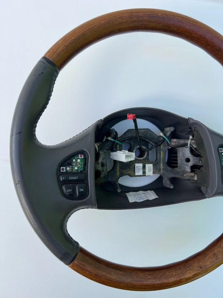 OEM LINCOLN NAVEGATOR GRIS CUERO Y MADERA VOLANTE F250 F350 EXCURSIÓN Foto 3 de 4