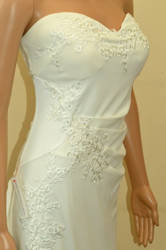Neu lipsyweiß Lydia Bandeau bestickter Netzsaum Hochzeit Brautkleid Gr. UK 14 - Bild 4 von 6