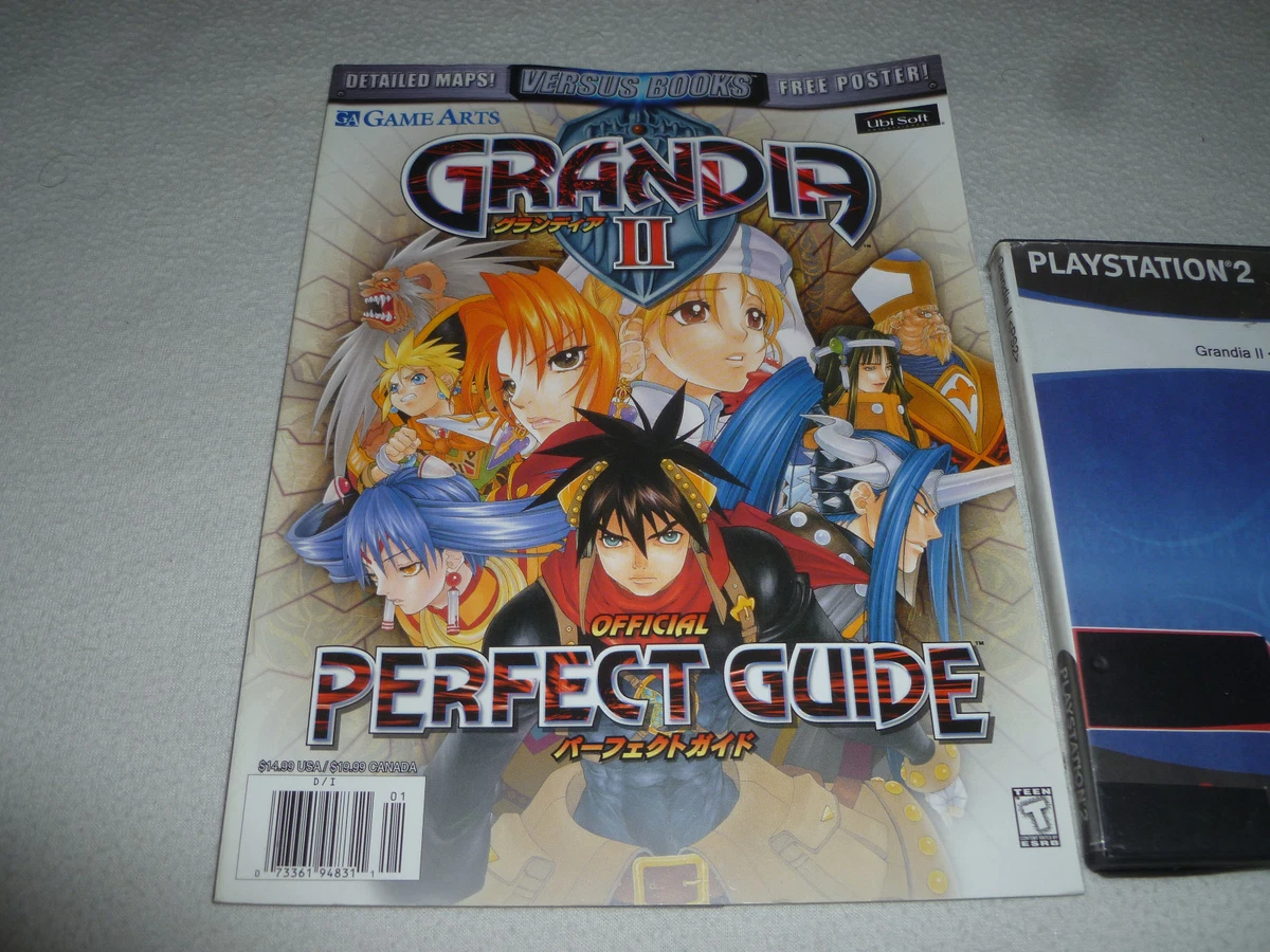 SONY PLAYSTATION 2 PS2 GRANDIA 2 GAME & PERFECT GUIDE BOOK LOT
