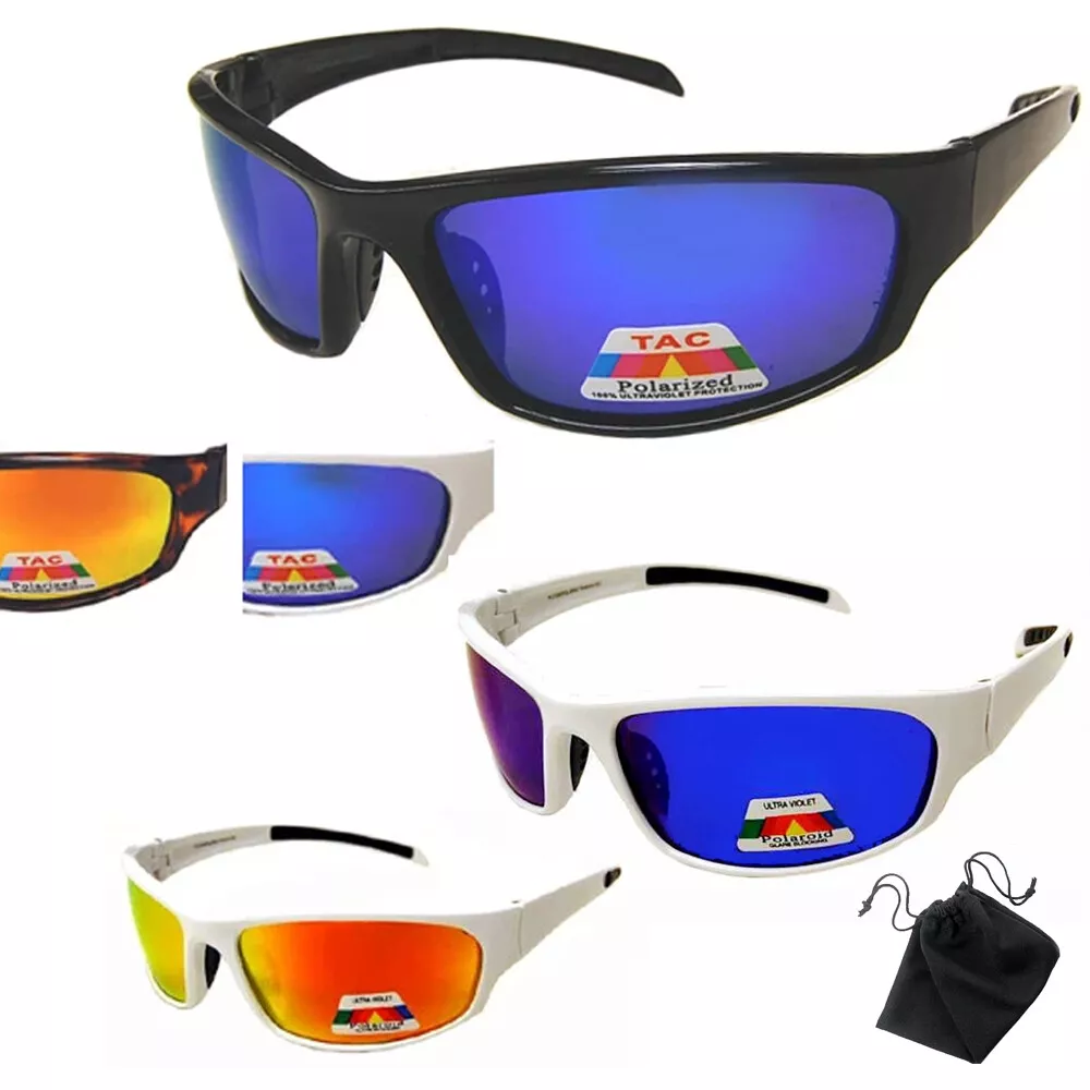 Men Polarized Sunglasses Blue Orange Mirror Lens Anti-Glare Fishing Glasses  Bike