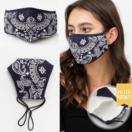 Máscara facial de moda de algodón reutilizable de calidad para adultos filtro bolsillo nariz alambre bonito - Imagen 79 de 169