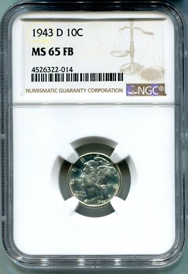 MERCURY DIME 1945 D FB 10C MS-65 | $35.95