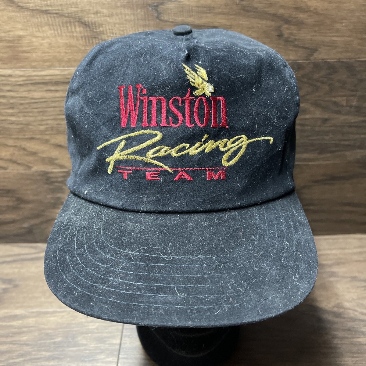 Winston Cap Racing Team Black SnapBack Trucker Hat Cap Vintage
