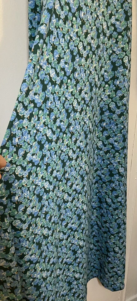 Maxi Vestido Floral Vintage Años 70 Diane Von Furstenberg Manga Larga Talla Pequeña Foto 4 de 4