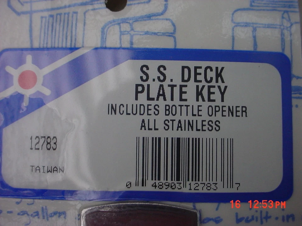  Lot of 3  Deck Plate Key Stainless Steel  P/N 12783 - Изображение 2 из 2