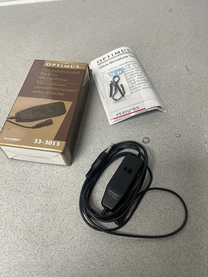 Optimus 33-3013 Clip Microphone - Omnidirectional Tie Clip Microphone Boxed - Image 2 of 4