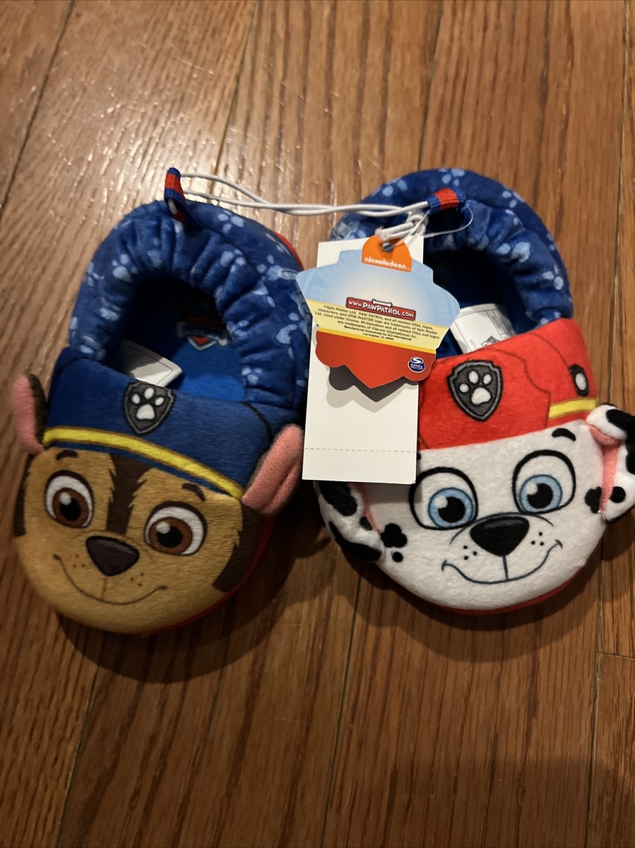 NWT Toddler Paw Patrol Chase Marshall Slippers Size S Shoe Size