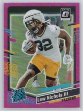 2023 Donruss #335 Lew Nichols III Optic Preview Pink Packers Rated Rookie
