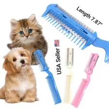 Pet Hair Trimmer Comb Cutting Cut Dog Cat With 2 Blades Grooming Razor Thinning