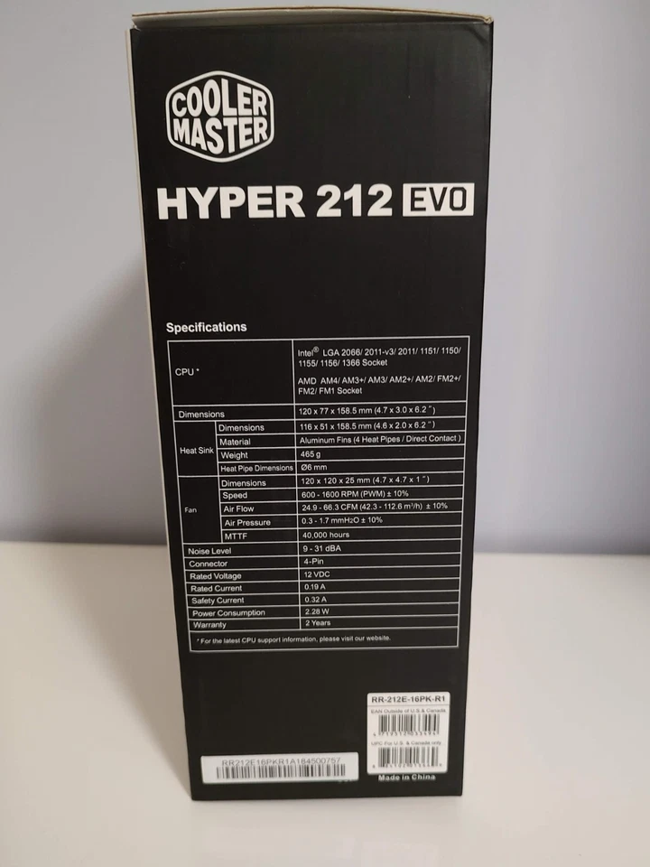 Cooler Master Hyper 212 Evo Dissipatore Rame/Alu Tower CPU 2011-v3/1200/1151 AM3 - Immagine 2 di 3