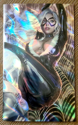TOTALLY RAD BLACK CAT COSPLAY VIRGIN LAVA FOIL CVR 'A'  W/TATS  LTD 10 SHIKARII