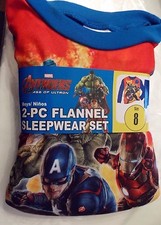 Brand New Boys AVENGERS Age of Ultron Flannel Pajamas 2 pc Sleepwear Size 4/5