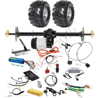 40'' Rear Axle + 1000w 48v Differential Motor 8'' Wheels DIY Go kart ATV Golf Cart