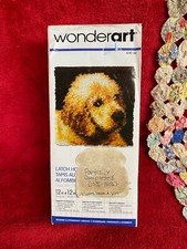Golden Labrador Puppy Dog Latch Hook Kit by Wonder Art Partially Started