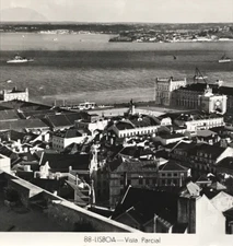 VTG RPPC Lisbon Portugal Aerial View Photo Postcard