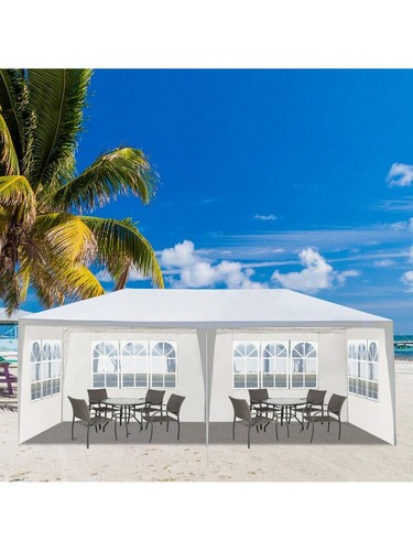 10'x20' Pop Up Party Tent Gazebo Wedding Canopy with 6 Sidewalls,Cream White