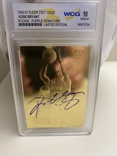 1996-97 Fleer 23KT Gold Kobe Bryant Rookie Card Purple Signature WCG 10 GEM MT