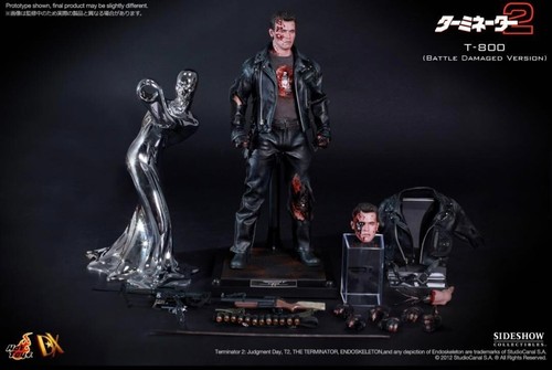 1/6 Terminator 2 T2 DX13 T-800 Battle Damaged Version Action Figure Hot Toys NEW - 第 6/8 張圖片