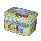 Emma Ball Glamping Camping Scene Small Rectangular Lidded Storage Tin