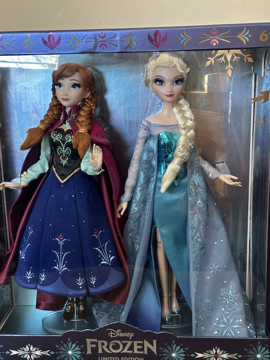 Disney Frozen 10th Anniversary Anna And Elsa 17” Doll Set LE 3000