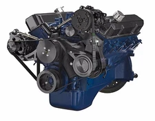 Black Ford FE Engine Serpentine Pulley Kit 352 390 427 428 Air Conditioning