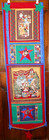 Vintage 2001 Handmade Christmas Quilt Wall Hanging TEDDY BEAR & STARS 16 x 55"