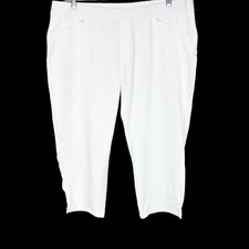 Susan Graver Women's Petite Weekend Premium Stretch Crop Pants White PXL Size