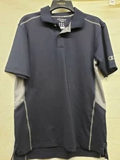 Champion Men's Polo Shirt Performax Double Dry Size Small Navy Blue/Grey 