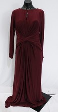 Azazie Women's Natalya A-Line Pleated Luxe Knit Dress CA4 Cabernet Size US:A10